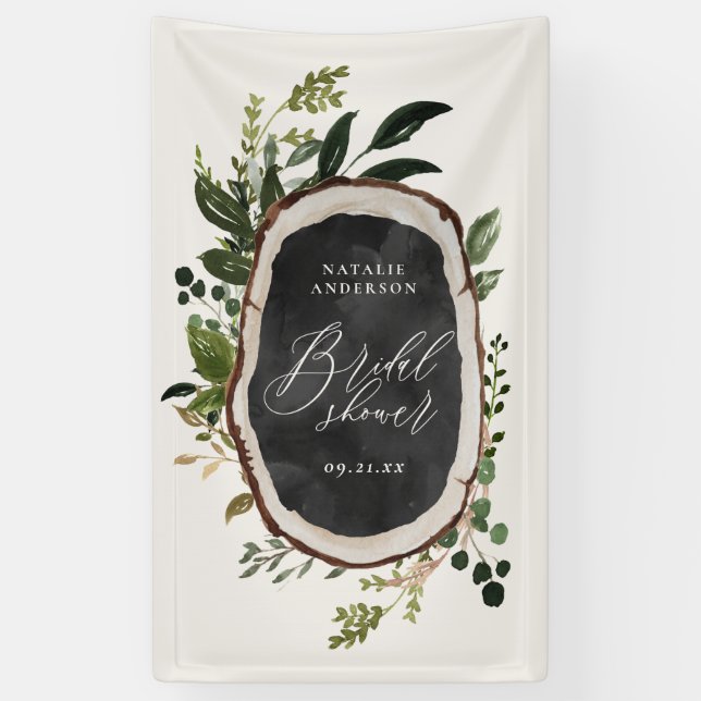 Rustic farmhouse barn botanical bridal shower banner (Vertical)