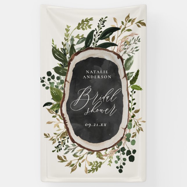 Rustic farmhouse barn botanical bridal shower banner (Vertical)