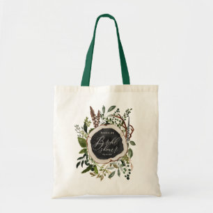 Rustic farmhouse barn botanical bridal shower tote bag