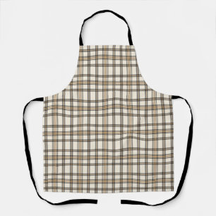 Rustic Farmhouse Beige and Brown Plaid Gift Apron