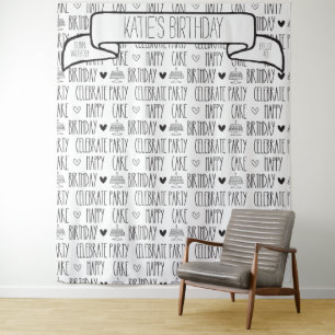 Rustic Farmhouse Birthday Party Backdrop Banner Tapestry