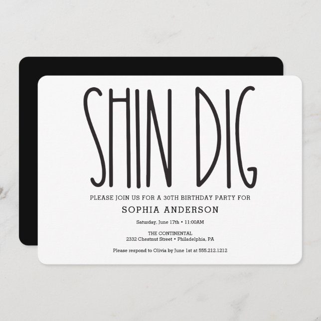 Rustic Farmhouse Birthday Party Invitation Funny (Front/Back)