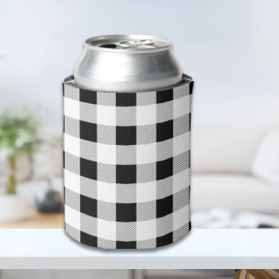 rustic farmhouse black white buffalo plaid party can cooler