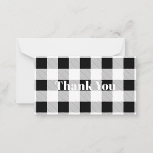 rustic farmhouse black white buffalo plaid party card