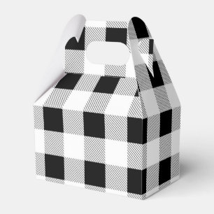 rustic farmhouse black white buffalo plaid party favour box