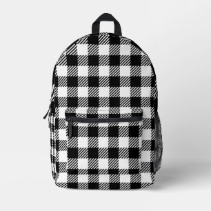 Rustic Farmhouse Black & White Checkered Printed Backpack