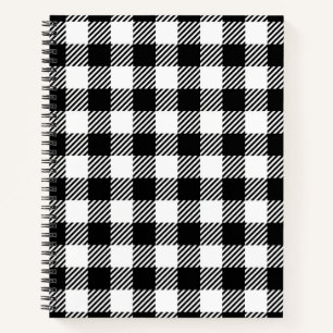 Rustic Farmhouse Black & White Chequered Notebook