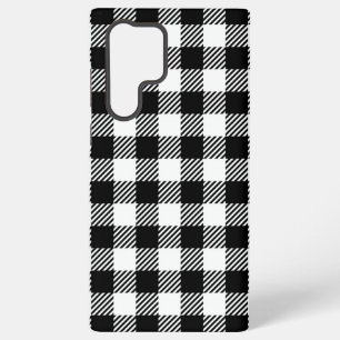Rustic Farmhouse Black & White Chequered Samsung Galaxy Case