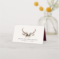 Rustic farmhouse botanical stag chic wedding table