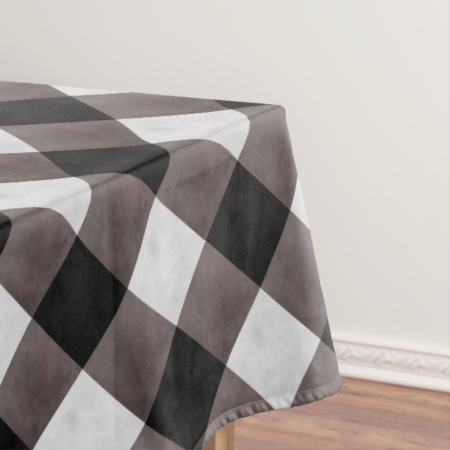 Rustic Farmhouse Buffalo Plaid Check Patterned Tablecloth (In Situ)