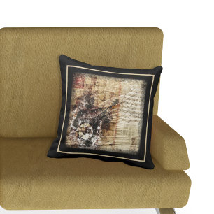Rustic Farmhouse Cabin Banjo Player Cushion