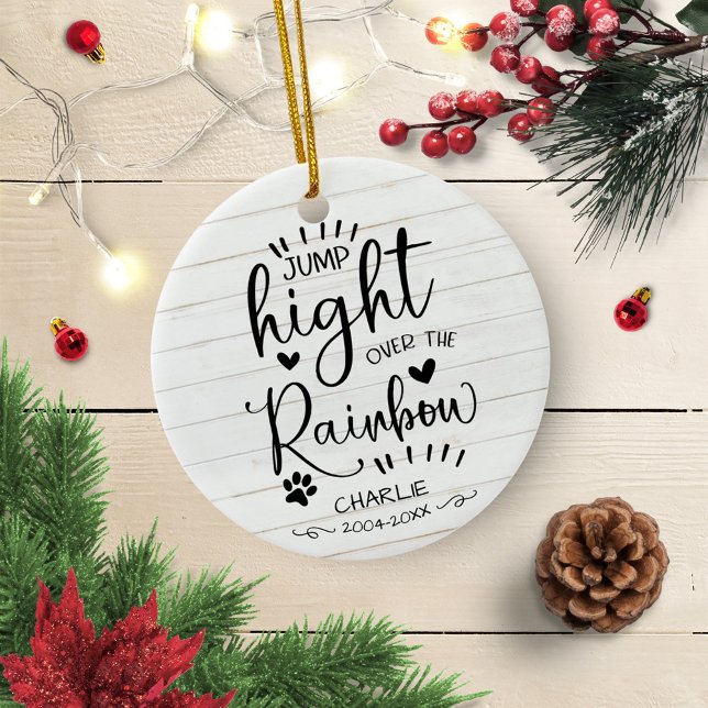 Rustic Farmhouse Cat Or Dog Pet Photo Memorial Ceramic Ornament (Creator Uploaded)