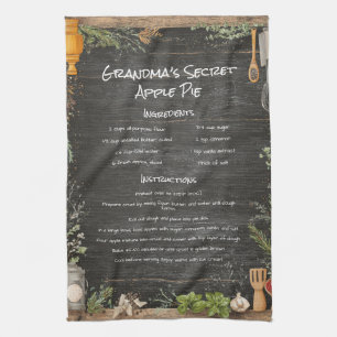 Rustic Farmhouse Chalkboard Recipe Tea Towel