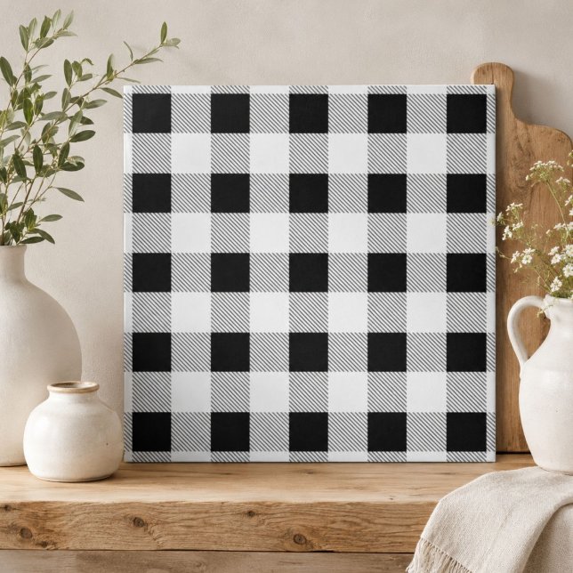 rustic farmhouse chic black and white plaid ceramic tile (rustic farmhouse chic black and white plaid ceramic tile)