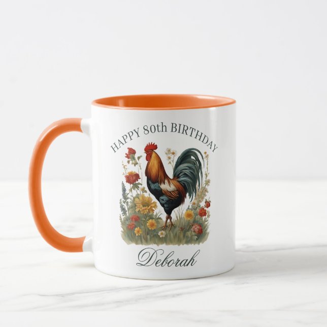 Rustic Farmhouse Chicken | Custm Name Kitchen Tea  Mug (Left)