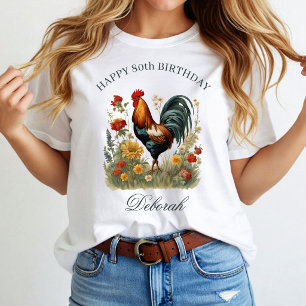 Rustic Farmhouse Chicken Custm Name Kitchen Tea T-Shirt