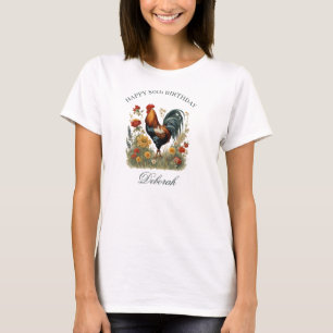 Rustic Farmhouse Chicken Custm Name Kitchen Tea T-Shirt