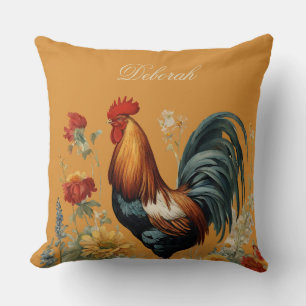 Rustic Farmhouse Chicken   Custom Name  Cushion