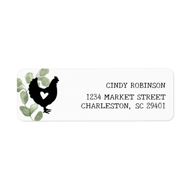 Rustic Farmhouse Chicken Return Address Label (Front)