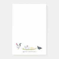 Rustic Farmhouse Chickens | Monogram Stationery