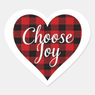 Rustic Farmhouse "Choose Joy" Heart Sticker