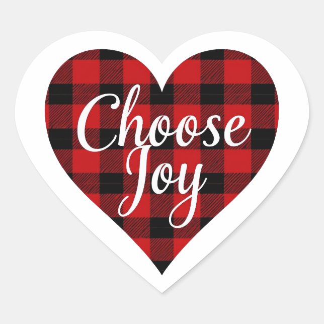 Rustic Farmhouse "Choose Joy" Heart Sticker (Front)