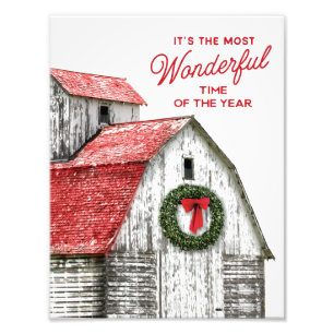 Rustic Farmhouse Christmas Barn Wall Art