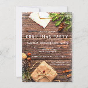 Rustic Farmhouse Christmas Party Invitation