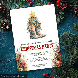 Rustic farmhouse Christmas party invitation
