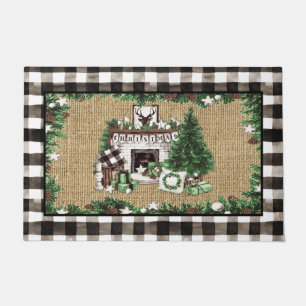 Rustic Farmhouse Christmas Scene Doormat