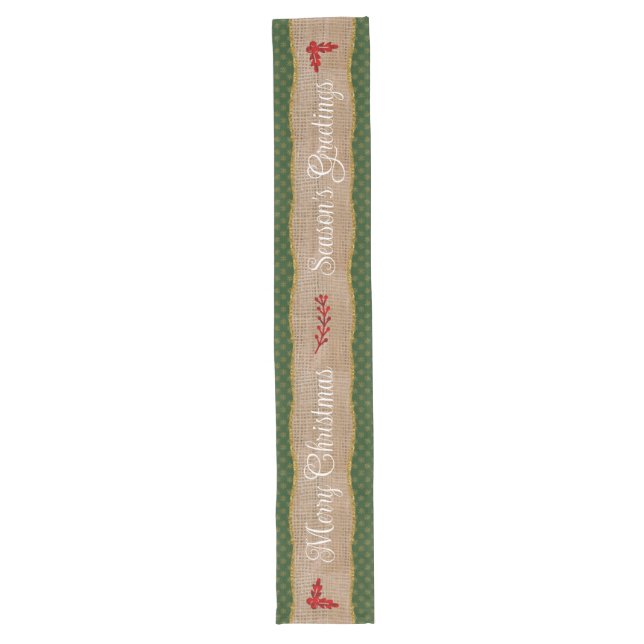 Rustic Farmhouse Christmas Table Runner (Front)