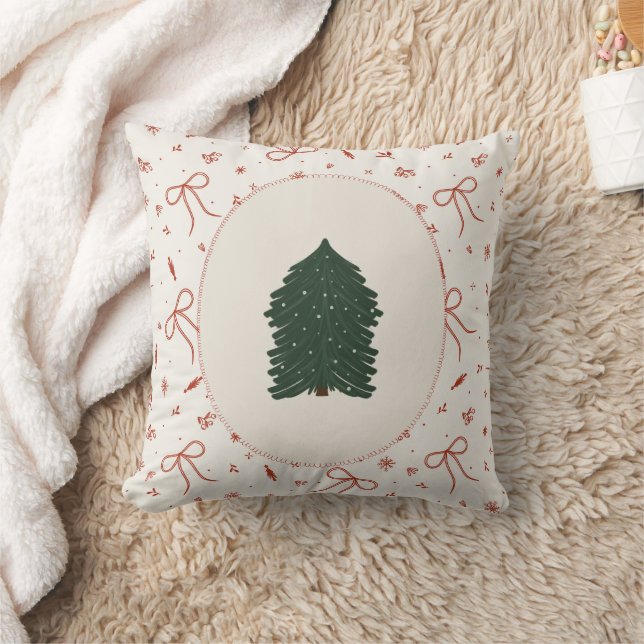 Rustic Farmhouse Christmas Tree Cushion (Blanket)