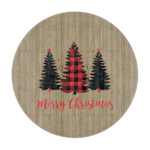 Rustic Farmhouse Christmas Tree Trio Cutting Board