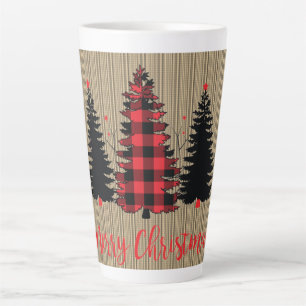 Rustic Farmhouse Christmas Tree Trio Latte Mug