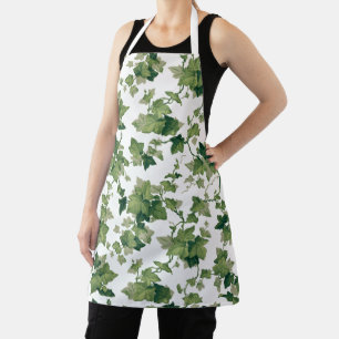 Rustic Farmhouse Climbing Ivy on White Background Apron