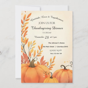 Rustic Farmhouse Cosy Autumn  Thanksgiving Invitation