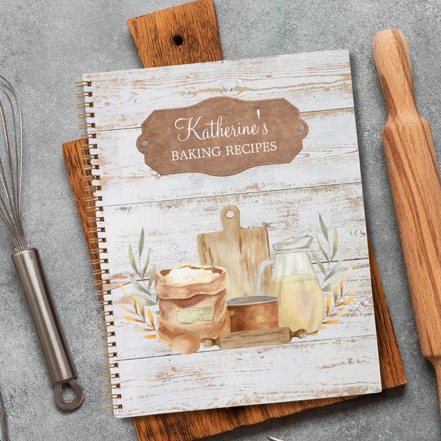 Rustic Farmhouse Country Family Baking Recipe Book (In situ)