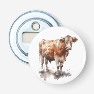 Rustic Farmhouse Cow Portrait  Bottle Opener