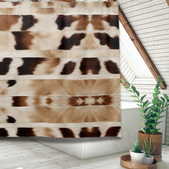 Rustic Farmhouse Cow Print Cowboy Western Country  Shower Curtain (Rustic Farmhouse Cow Print Cowboy Western Country Shower Curtain)