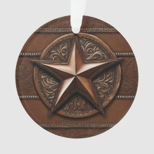 Rustic Farmhouse Cowboy Western Country Star Photo Ornament