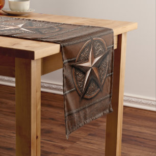 Rustic Farmhouse Cowboy Western Country Texas Star Medium Table Runner