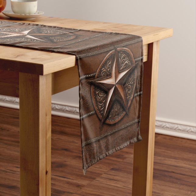 Rustic Farmhouse Cowboy Western Country Texas Star Medium Table Runner (In Situ)