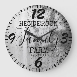 Rustic Farmhouse Distressed Vintage Antique Family Large Clock