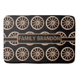 Rustic Farmhouse Elegant Old-Fashion Family Name Bath Mat