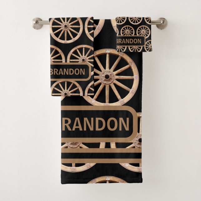 Rustic Farmhouse Elegant Old-Fashion Family Name Bath Towel Set (Insitu)