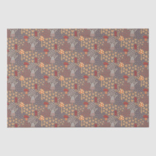 Rustic Farmhouse Fall Mushrooms Hearts Decoupage Tissue Paper