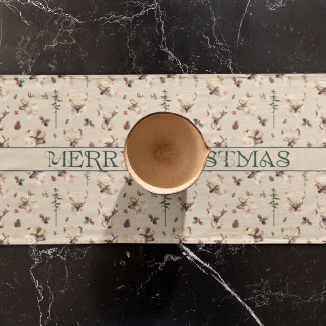 Rustic Farmhouse Family Name Monogram Short Table Runner (Creator Uploaded)