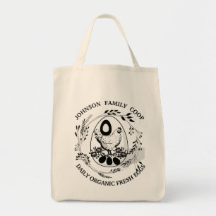 Rustic Farmhouse Farmer's Market Custom Chic Hen Tote Bag