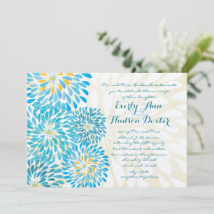 Rustic Farmhouse Floral Chrysanthemum Wedding Invitation