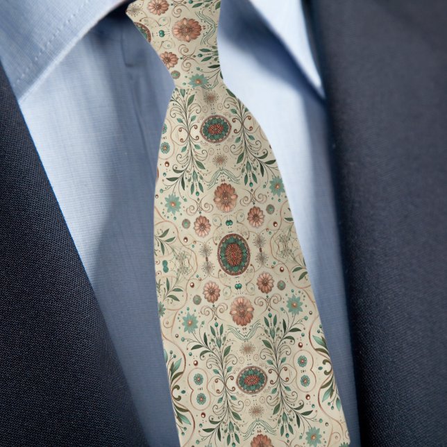 Rustic Farmhouse Floral Pattern Tie (Creator Uploaded)